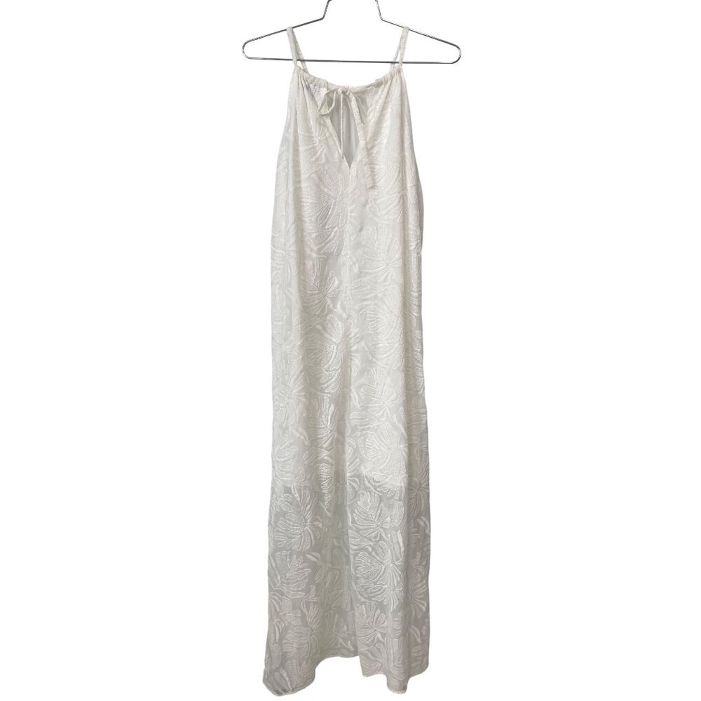 Trina Turk Milian Maxi Dress Size Medium Embroidered Sleeveless Halter Neck Boho - Picture 3 of 9